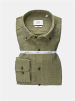 Eterna olivengrøn hørskjorte by1863 super soft. Slim Fit 2365 47 FS84
